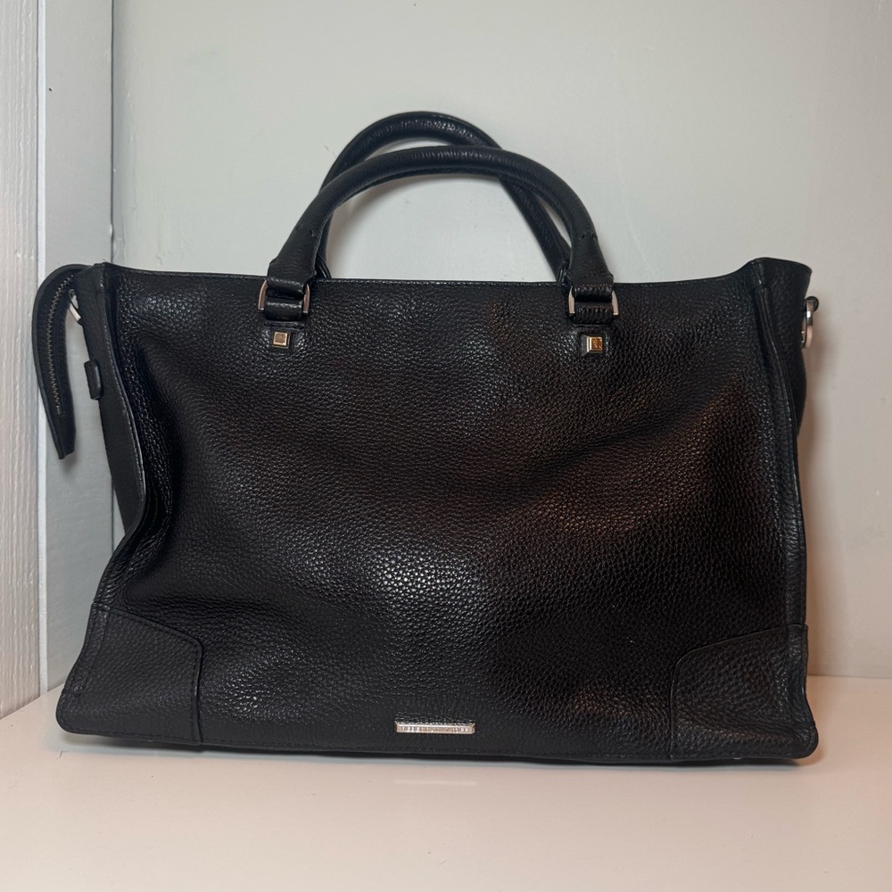 Rebecca Minkoff Black Pebbled Leather Shoulder Bag